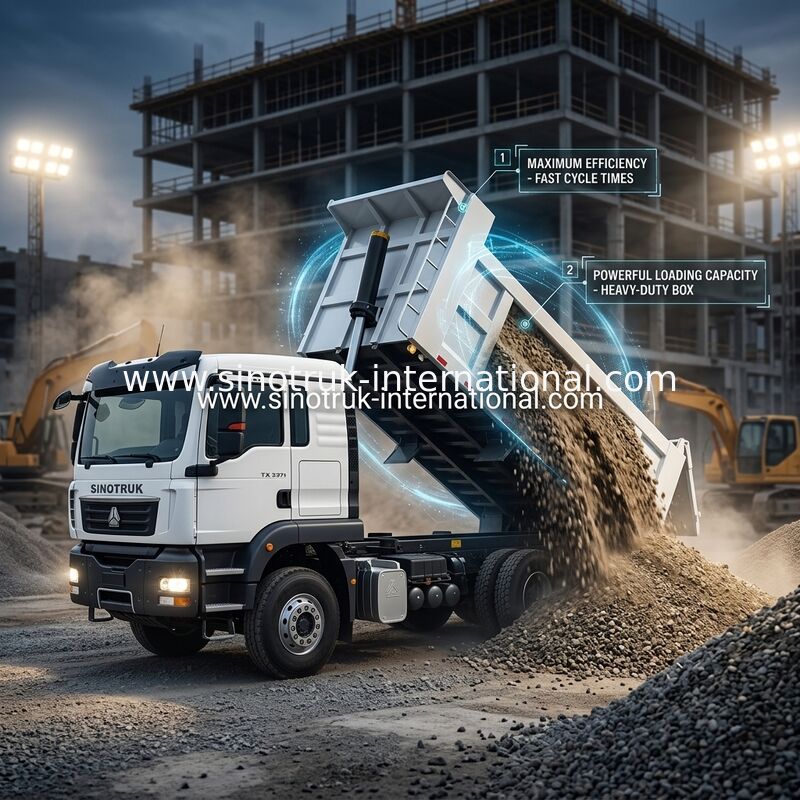 SINOTRUK TX Damperli Kamyon Şasisi, 371HP Motorlu, 30-40 Ton Yük Kapasiteli ve İsteğe Bağlı Sürücü Tarafı (LHD) / Yolcu Tarafı (RHD)