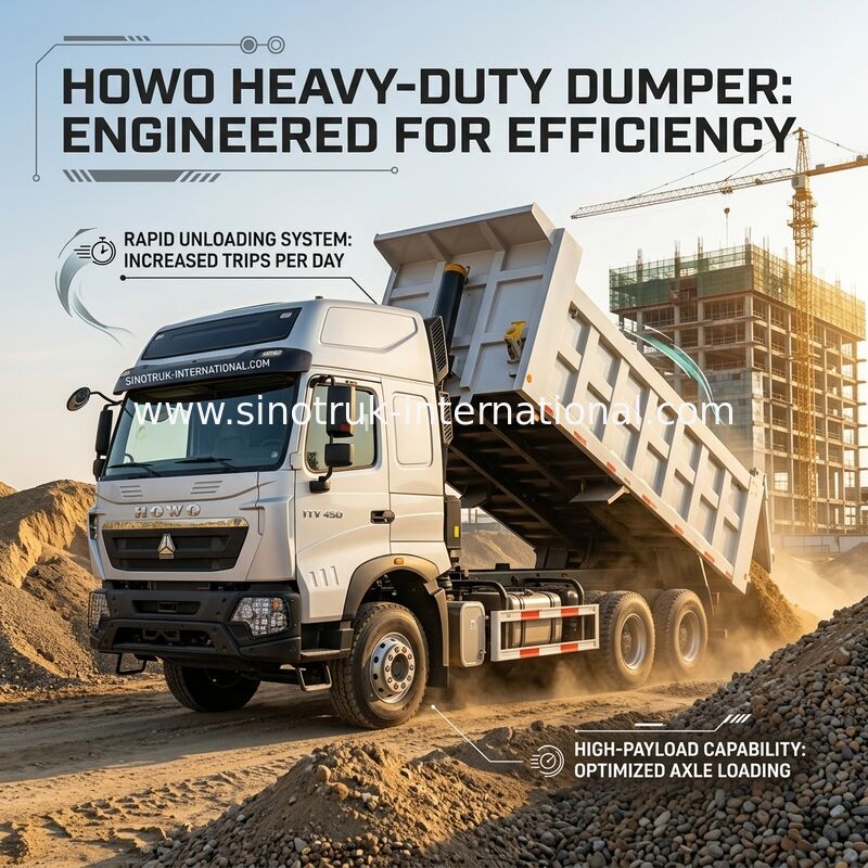 inotruk Yeni Howo Tipper Dump Truck Şasi Weichai Motor 8 × 4 LHD 430HP