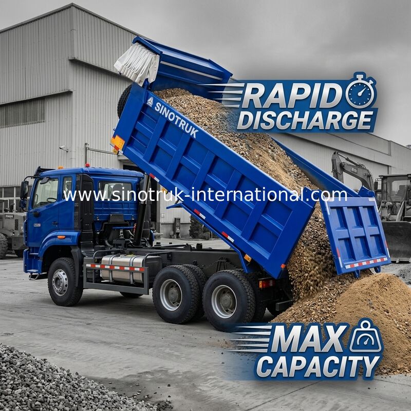Güçlü çok yönlü HOWO 6x4 380HP Mavi Çöp Kamyonu 20CBM kare kargo kutusu ve su geçirmez tarp Flip Cove