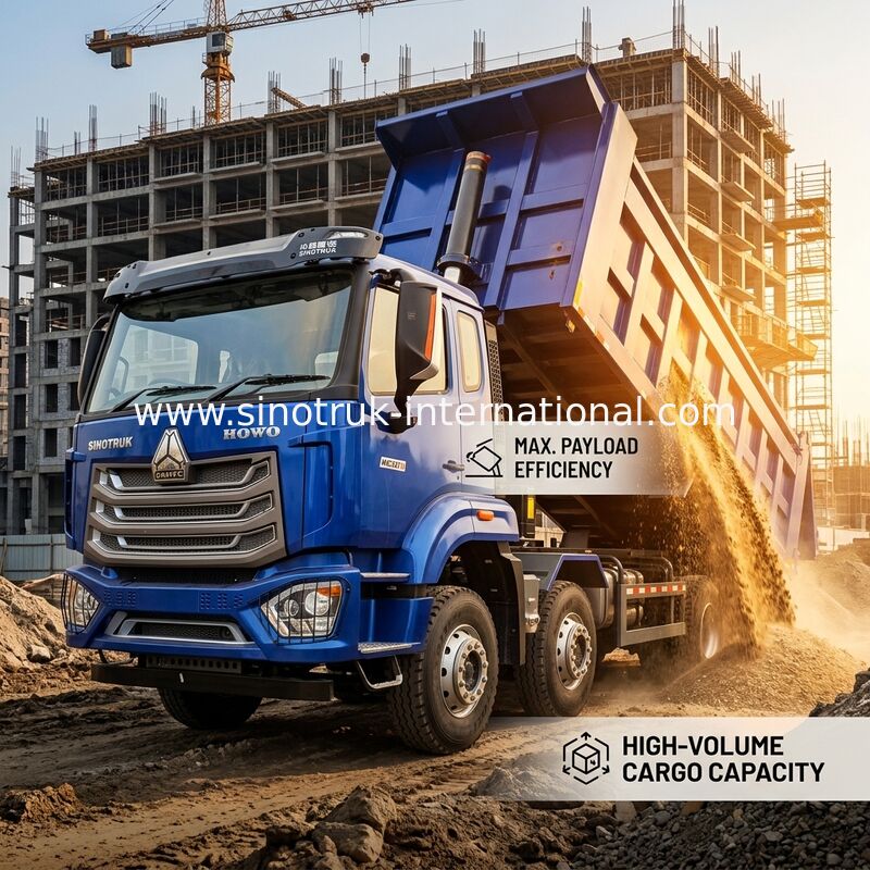 HW19710 Transmission HOWO NX Madencilik ve İnşaat Çalışmaları İçin Çöp Kamyonu