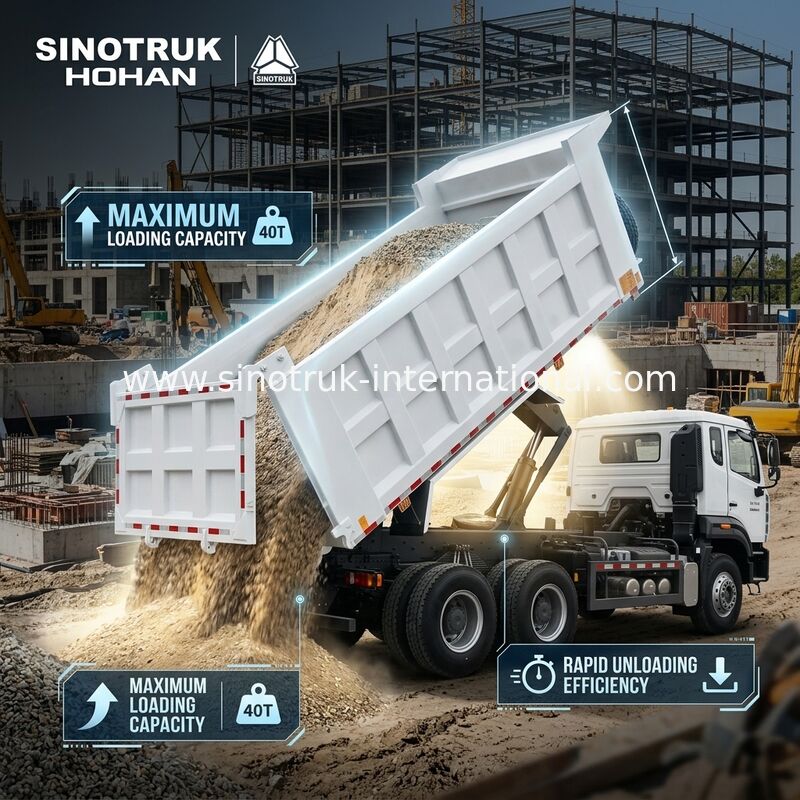 SINOTRUK HOWO İnşaat için 400 HP Tipper Dump Truck N7 Askeri Tampon Uyarı Işığı