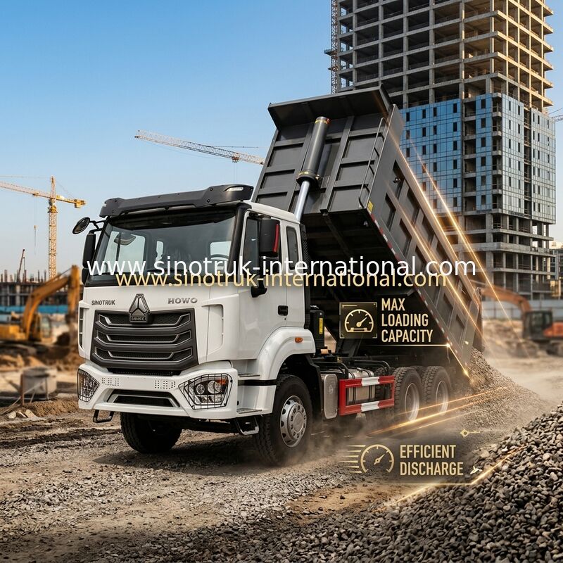 SINOTRUK HOHAN Howo Tipper Dump Truck Şasi Weichai Motor 6 × 4 LHD ZZ3257V384JB1 Model
