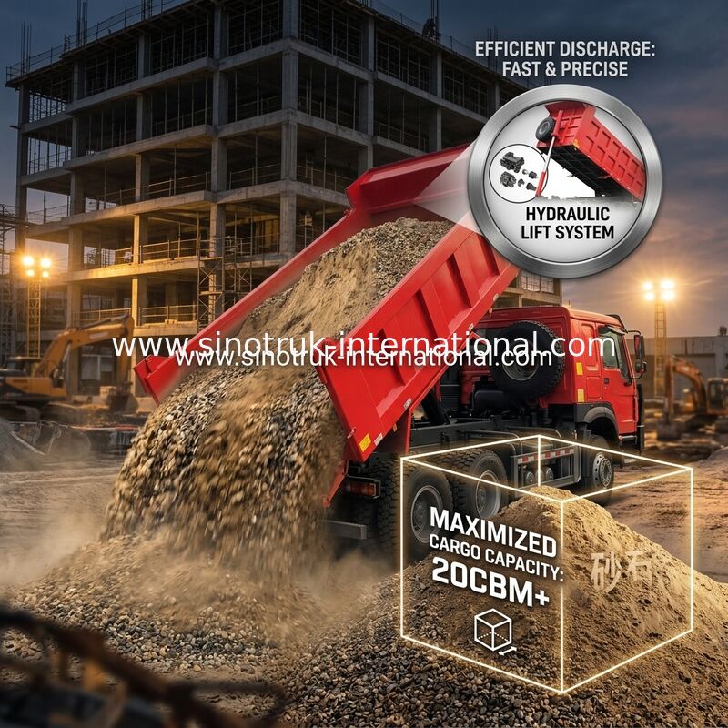 Sinotruk Howo Tipper Dump Truck 6 × 4 Lhd 10 Tekerlekli Hayalet Yüzü Bumper Maden Lastikleri