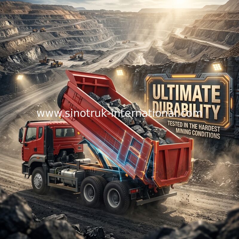 SINOTRUK HOWO N7 Tipper Dump Truck 6 × 4 10 Tekerlekli 380Hp İhracat için U Tipi Açık Kolay