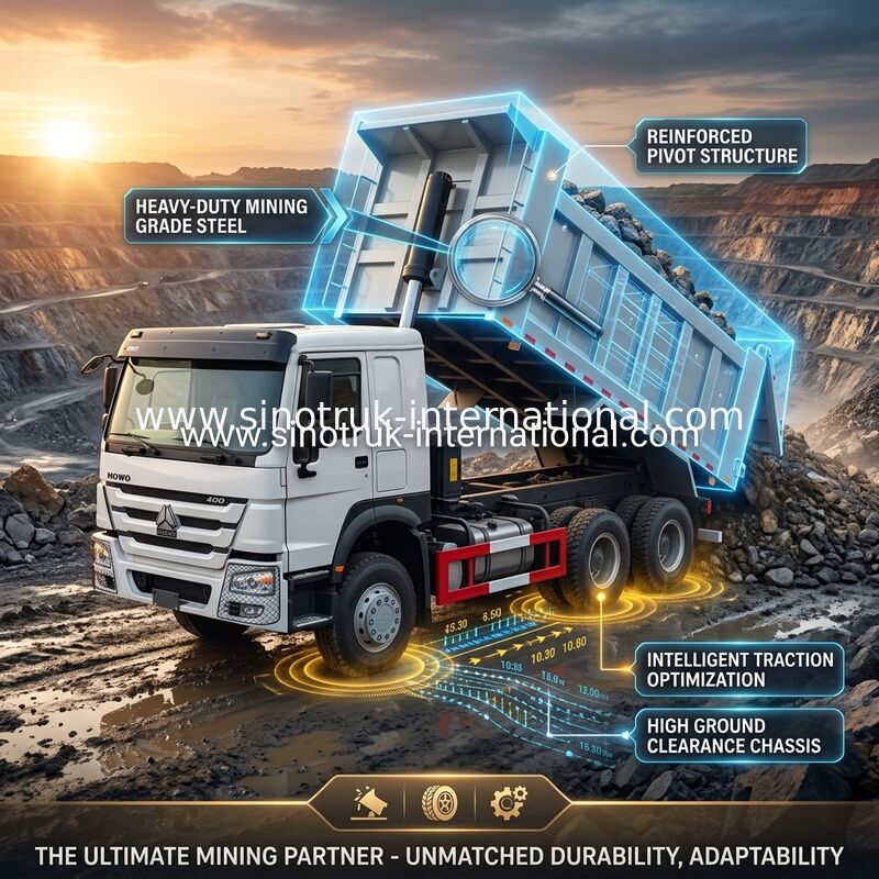 ZZ3257V3847B1 Yüksek At Gücü HOWO Tipper Kamyon 6×4 10 tekerlekli 400 HP Düşük Yakıt Tüketimi