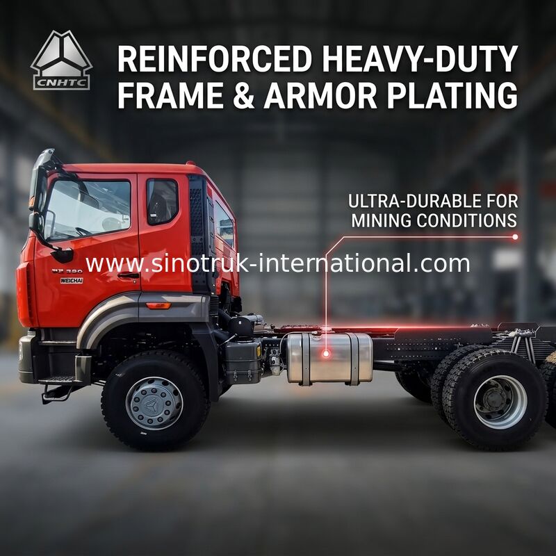 Sinotruk Yeni Howo Tipper Dump Truck Şasi Weichai Motor 6 × 4 LHD Turuncu Renk