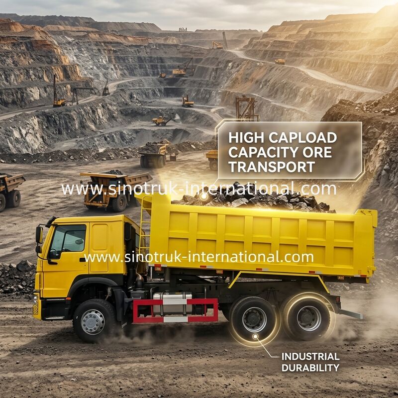 SINOTRUK HOWO Damperli Damperli Kamyon LHD 6×4 400HP 20CBM