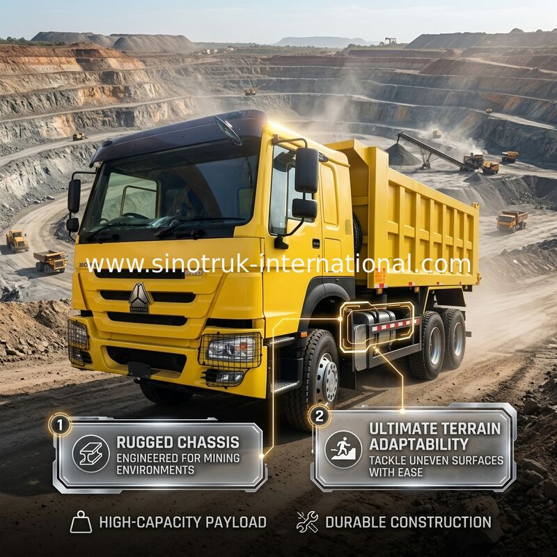 Sinotruk Howo Tipper Dump Truck Weichai 380Hp 10 Tekerlek 6 × 4 Rhd 20CBM