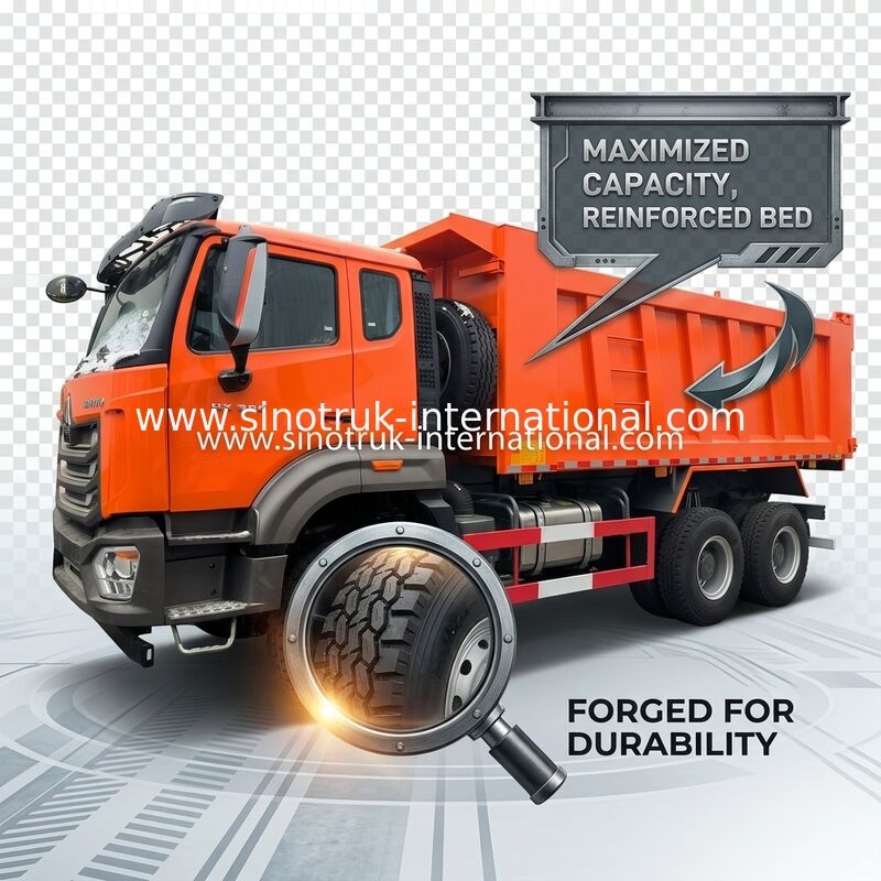 Sinotruk Hohan Tipper Dump Truck N7 6 × 4 10 Tekerlek 380HP Lhd veya Rhd