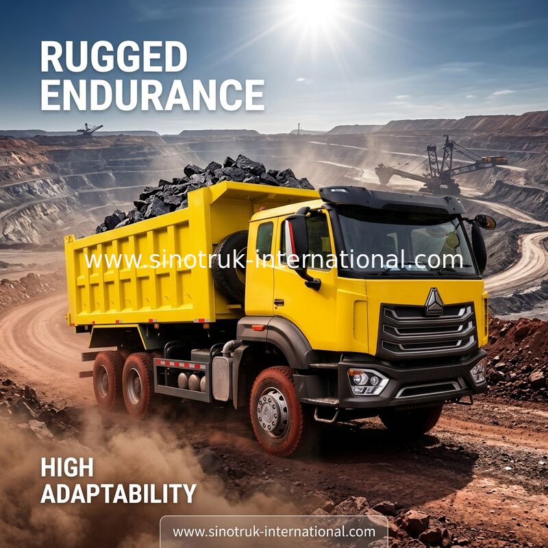 Sinotruk Tipper Dump Truck NX 6 × 4 10 Tekerlekli Weichai 380hp Büyük Tepsi