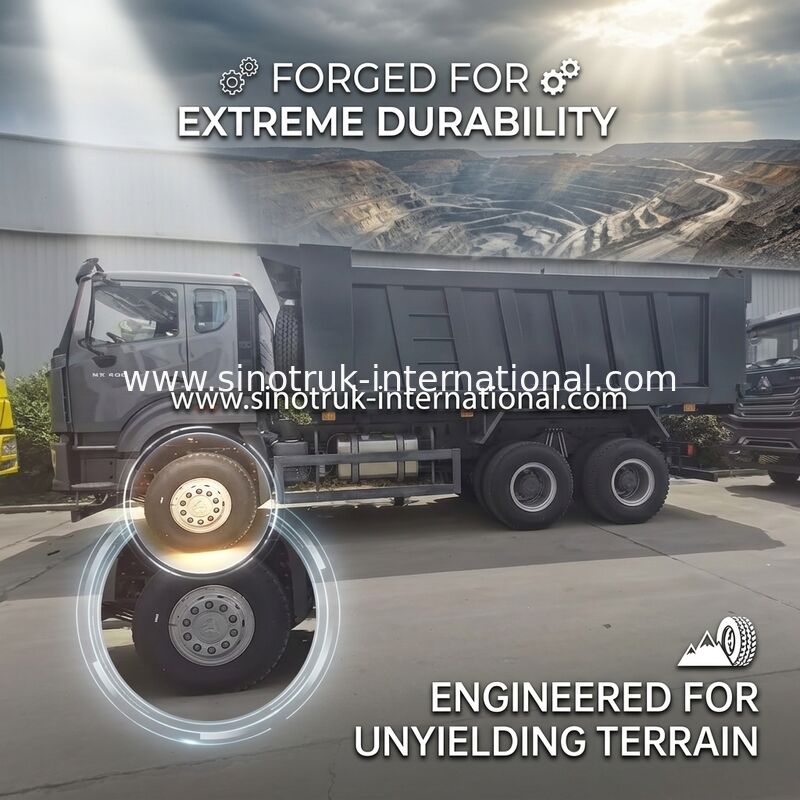 Siyah SINOTRUK HOWO Damperli Damperli Kamyon LHD 6X4 371HP Yeni Howo E7 Kabin
