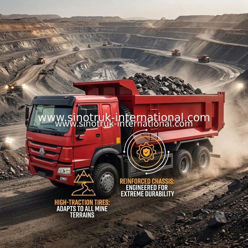 Sinotruk Howo Tipper Dump Truck 380Hp 6 × 4 20CBM U Tipi Kutusu 10 Tekerlek
