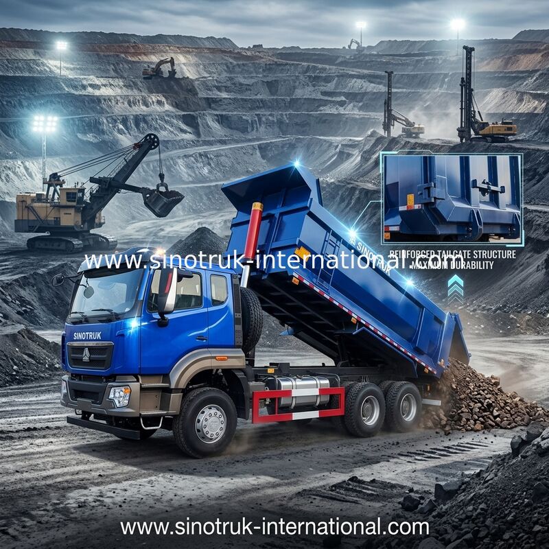 SINOTRUK HOWO Tipper Dump Truck 6 × 4 10 Tekerlekli RHD 380Hp U Tip Bir Uyarı Işığı