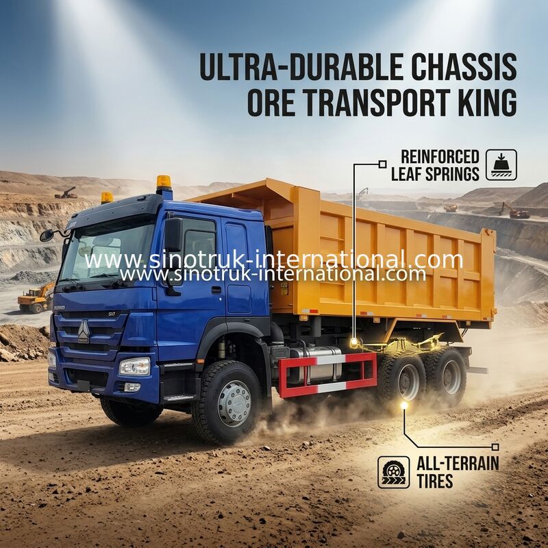 Yüksek Beygir Gücü 400HP HOWO Damperli Kamyon LHD 6×4 10 Tekerlek