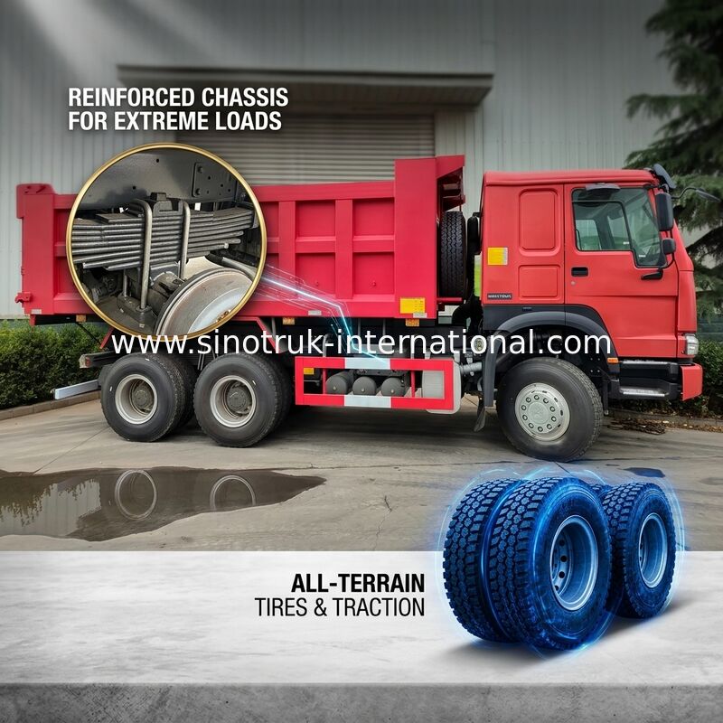 10 Tekerlek LHD HOWO 6x4 Damperli Kamyon Yüksek Beygir Gücü 400HP Düşük Yakıt Tüketimi