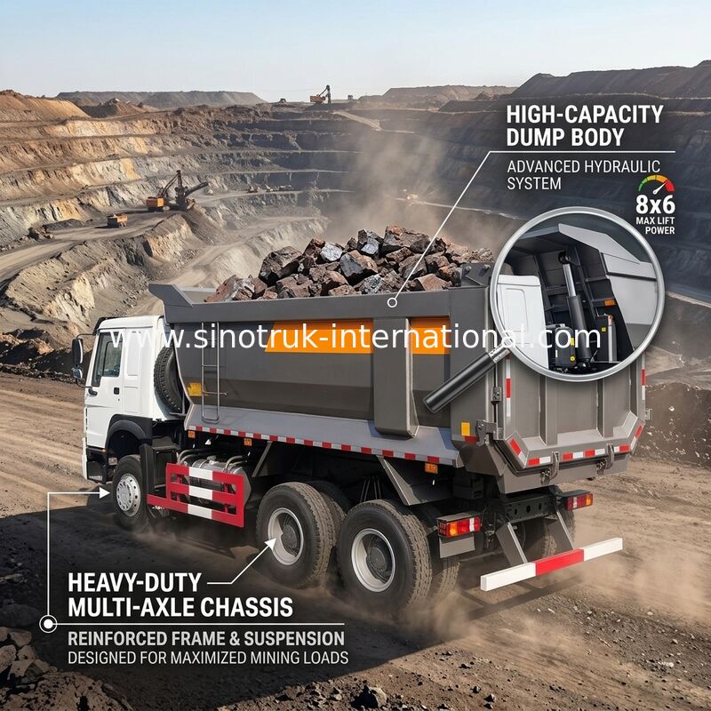 Damperli Damperli Kamyon SINOTRUK HOWO 25t 336HP 6X4 LHD 10 - 25CBM ZZ3257N3647A