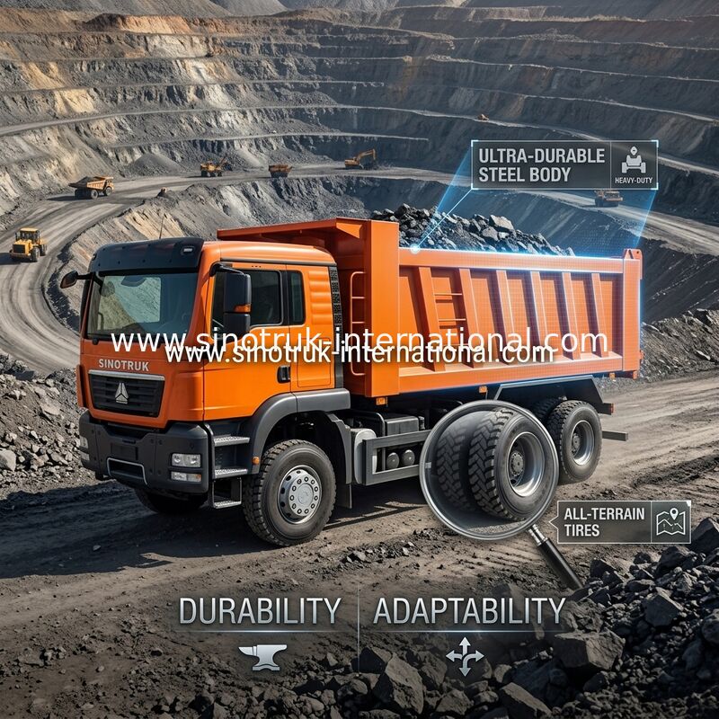Turuncu Sinotruk Howo 6 X 4 Damperli Damperli Kamyon Yeni 371HP LHD