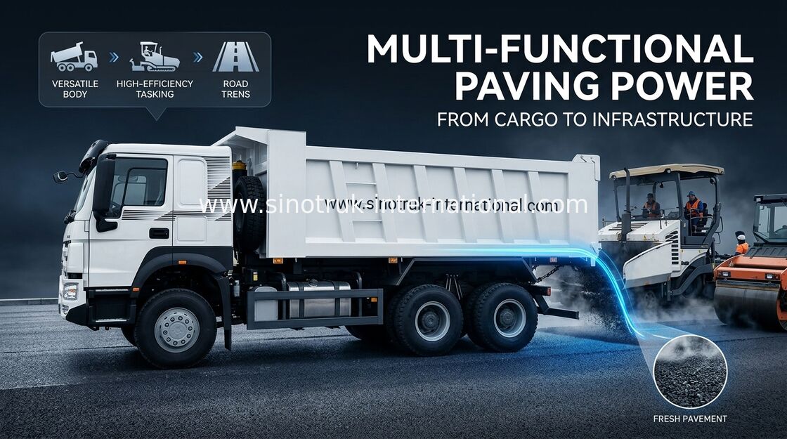 Beyaz Renkte SINOTRUK Howo Damperli Damperli Kamyon LHD 6X4 371HP