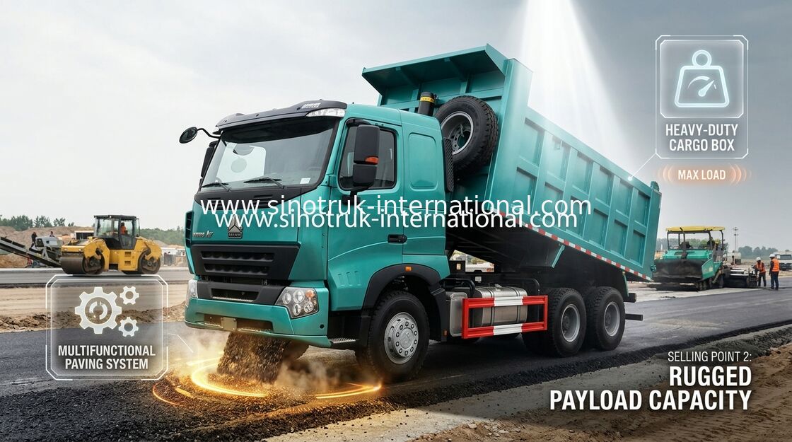 SINOTRUK HOWO A7 İnşaat Damperli Damperli Kamyon 6 X 4 290HP Mavi Renkte