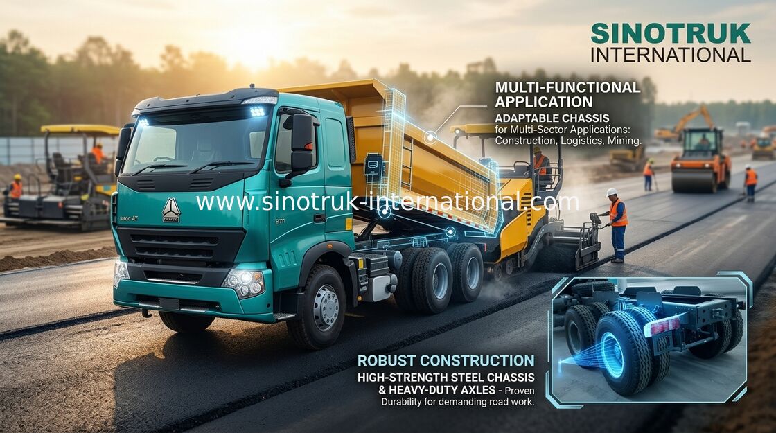 Düşük Profilli Damperli Damperli Kamyon Ağır Hizmet 6x4 Sinotruk Howo 290HP Yaygın Kullanım