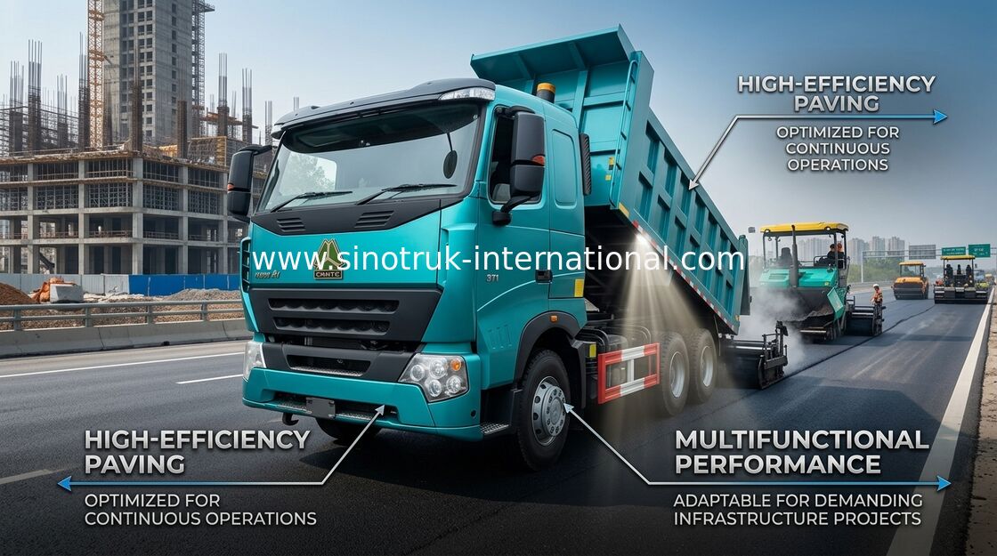 SINOTRUK HOWO A7 Damperli Damperli Kamyon İnşaat 30 - 40 Ton RHD 10 Tekerlekler İçin