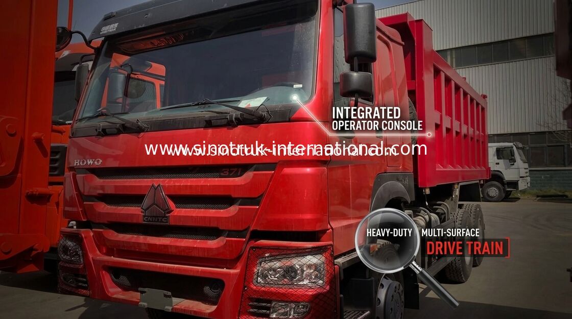 Kırmızı Renk SINOTRUK HOWO 6x4 Damperli Kamyon 266HP LHD Tipi