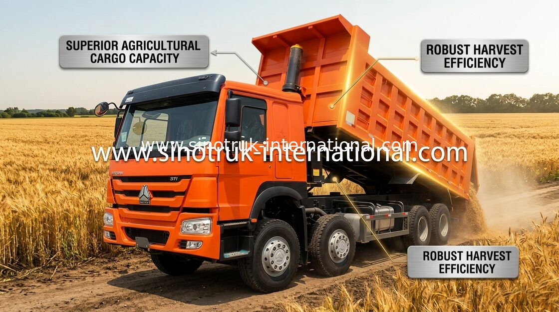 Damperli Kamyon SINOTRUK HOWO 371HP 12 Tekerlek LHD 31 Ton 20-30CBM ZZ3317N3567W