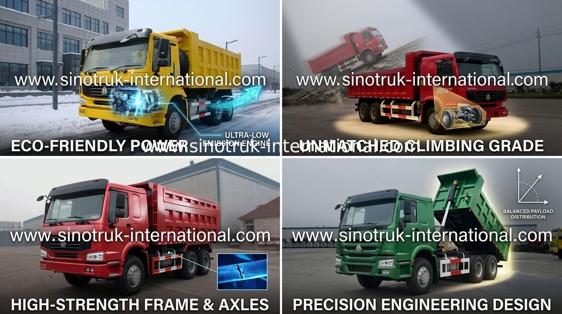 SINOTRUK HOWO Damperli Damperli Kamyon 10 tekerlekler LHD 371HP 25 ton 10-25CBM ZZ3257N3847A