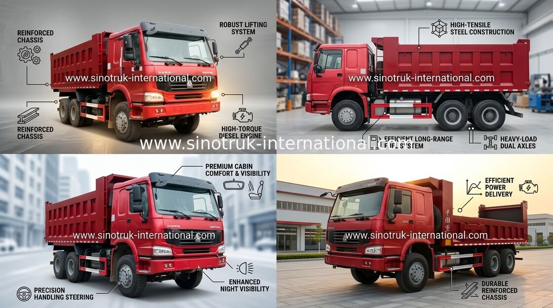 SINOTRUK HOWO Damperli Kamyon Damperli Kamyon 6X4 10-25cbm yük 30tons mal ZZ3257N3647A