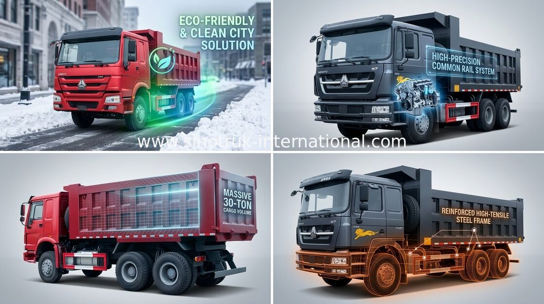 Damperli kamyon damperli kamyon SINOTRUK HOWO 10 tekerlekler 371HP yük 25-40tons 10-25CBM mal