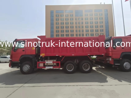 SINOTRUK HOWO Damperli Damperli Kamyon RHD 6 × 4 336HP Kırmızı Renkte