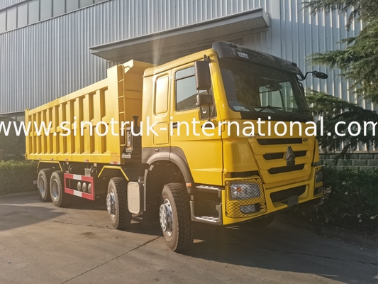 Sinotruk Howo Damperli Damperli Kamyon 12 Tekerlek 400Hp 8 × 4 Madencilik RHD Sarı