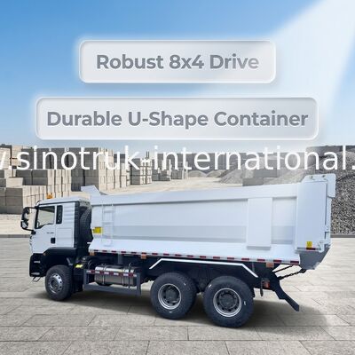 SINOTRUK HOWO TX Model 380HP LHD Tipper Dump Truck 6X4 Utype Konteyner Beyaz