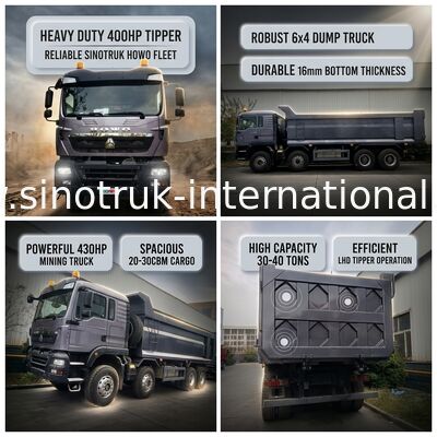 SINOTRUK HOWO 400HP 12 Tekerlekli LHD 30-40 Ton 20-30CBM ZZ3317V356GB1