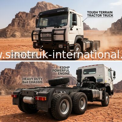 SINOTRUK 430 beygir gücü 6 × 4 çekici, askeri tamponlu