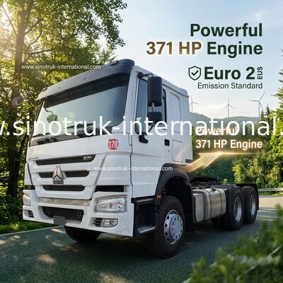 HOWO A7 Kullanılmış Traktor Kamyonu LHD 6X4 Euro 2 371 HP Güç Desteklenmiş Hidrolik Direksiyonla Beyaz