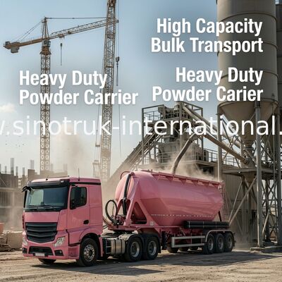 Bulk Cement Tank Truck / Dry Bulk Trucking Transportation Vehicle 371HP 12 Wheels