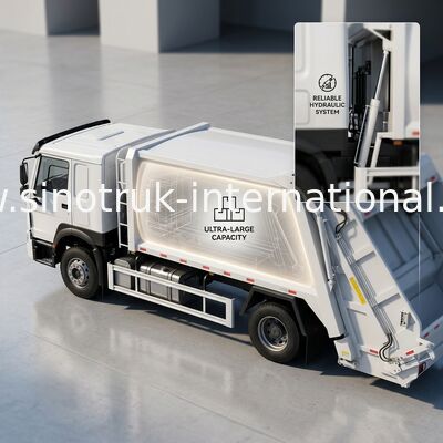 Verimli Atık Yönetimi için 30T Yuvarlanma Kuvvetine Sahip SINOTRUK 300 HP 4x2 Sıkıştırmalı Çöp Kamyonu