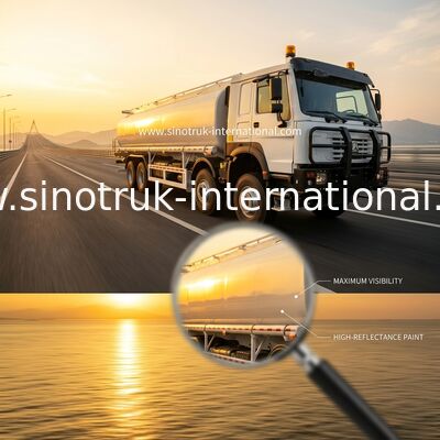 SINOTRUK HOWO Kırmızı 371HP 8×4 12 Tekerlekli Yüksek Kapasiteli Petrol Tankı Kamyonu 30CBM