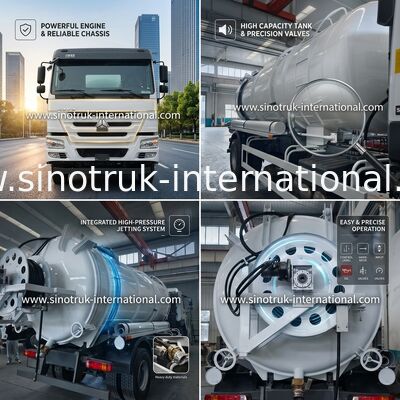 Vakum Pompası Kanalizasyon Emme Kamyonu Septik Tank Temizleme 16CBM LHD 290HP