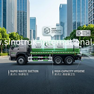 Vakum pompası kanalizasyon emme kamyonu septik tank temizleme kamyonu 20CBM LHD 380HP