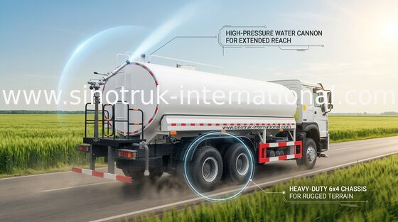 Sinotruk Howo Fıskiyeli Su Depolu Kamyon 10-25CBM 6 X 4 Euro 2