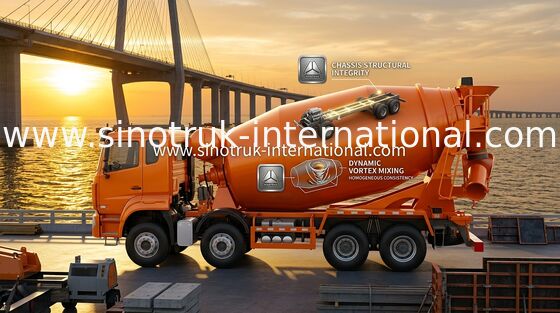 Sinotruk Howo N7 Beton Karıştırma Kamyonu 6 X 4 Euro 2 380hp İnşaat için