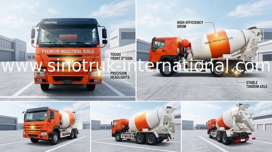 3C Sinotruk Howo Hazır Beton Kamyonu 371hp 10 Tekerlek Lhd 6x4