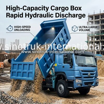 380hp Sinotruk Howo 8x4 Çöp Kamyonu 12 Tekerlekli HW76 ZZ3317V3567B1R RHD Elegant Blue