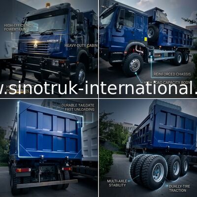 SINOTRUK HOWO Hayalet Yüz Damperli Kamyon LHD 6×4 371HP 20CBM