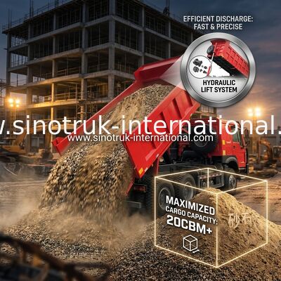 Sinotruk Howo Tipper Dump Truck 6 × 4 Lhd 10 Tekerlekli Hayalet Yüzü Bumper Maden Lastikleri