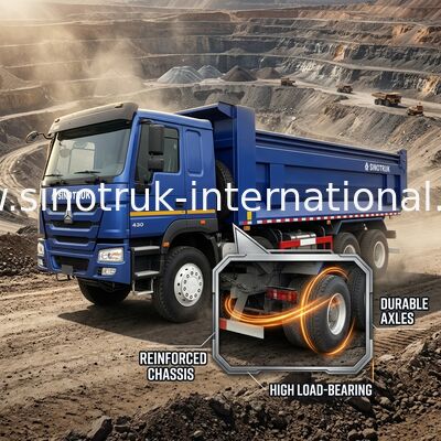 RHD 8×4 12 tekerlekli ZZ3317V3847B1R Yüksek At Gücü Düşük Yakıt Tüketimi380HP Mavi HOWO Tipper Truck