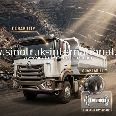 HOWO N7 LHD 12 tekerlekli 8X4 400HP Madencilik İçin Damperli Kamyon