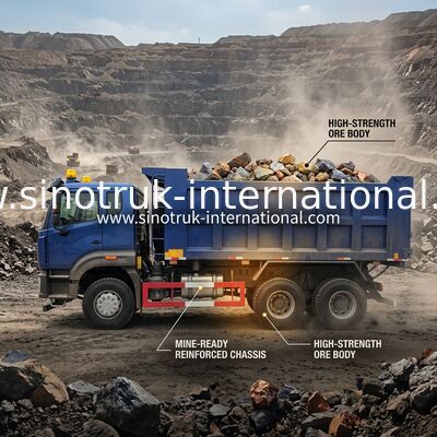 Sinotruk N7 Damperli Damperli Kamyon 10 Tekerlek 400Hp 6×4 Uyarı Işıklı